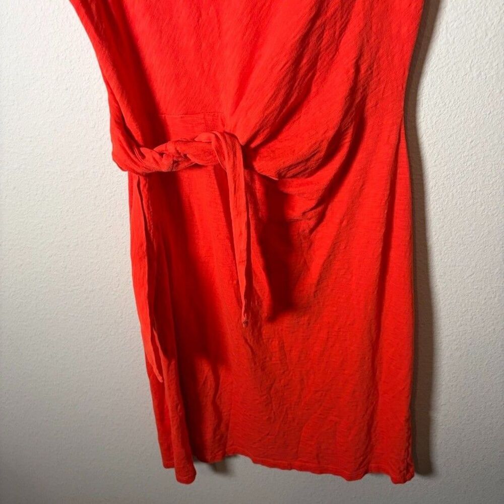 Talbots Dress Women's Medium Tie Ruched Short Sleeve Casual T-Shirt Orange - Picture 4 of 8